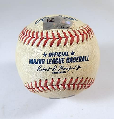 2022 Ню Йорк Метс Маями Марлинс В играта са Използвали Бял Бейзбол Лопес Джеф Макнил Фал - В играта MLB Използвани Бейзболни топки