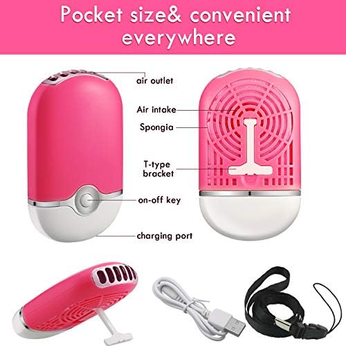 USB Мини Вентилатор, Вентилатор за климатик, Преносим Вентилатор за мигли, Ръчно Акумулаторна Вентилатор за Изсушаване на Миглите, 2 бр. Силиконови подложка за фалшиви мигли и 3 бр. Пинсети за мигли (розово и розово-червен)