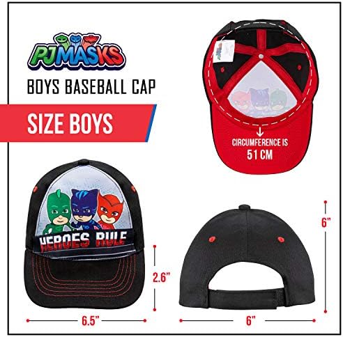 Бейзболна шапка за деца PJ Masks Catboy, Gekko и Owlette - Памук за момчета на възраст 2-4 години