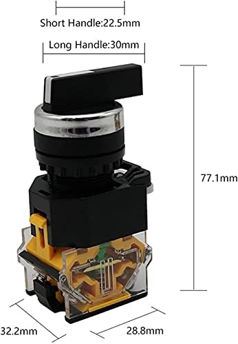 DFAMIN 22 мм Дръжка Избор на Ротационен Превключвател С Моментално фиксиране 2NO 1NO1NC 2 и 3-Позиционен превключвател на захранване DPST 10A 400 ВКЛЮЧВАНЕ/Изключване