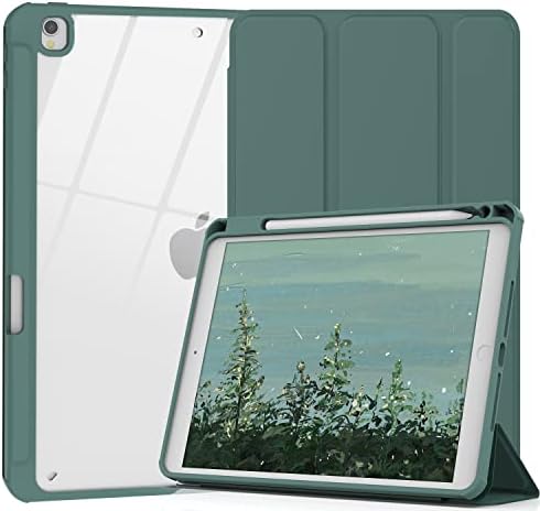 Калъф Xkladz за iPad Air 3-то поколение, Калъф за iPad Pro 10.5 инча 2017, Защитен Калъф с държач за Моливи, Прозрачно Задната част на кутията с поставка за iPad Air 3-то поколение 10,5 2019, Автоматичен режим на заспиване