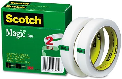 Scotch 8102P3472 Magic Tape Зареждане, 3/4 X 2592 инча, 3-Инчов сърцевина, 2 броя в опаковка