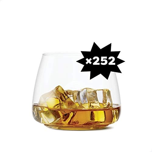 Комплект чаши за уиски TOSSWARE POP 12oz Rocks, състоящ се от 252 на висококачествени, подходящи за вторична преработка небьющихся и кристално чисти пластмасови чаши за уиски.