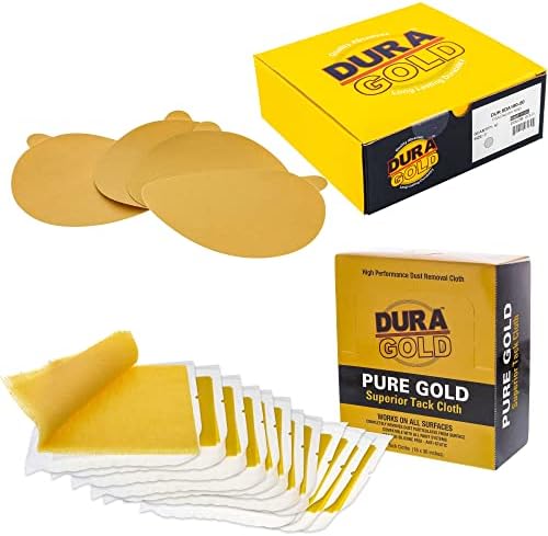 Шлифовъчни дискове Dura-Gold Премия от 6-инчов злато PSA с шкурка 180 (в кутия 50 броя) Кърпички от чисто злато, по-високо качество - Лепкава парцали (в кутия 12 броя)