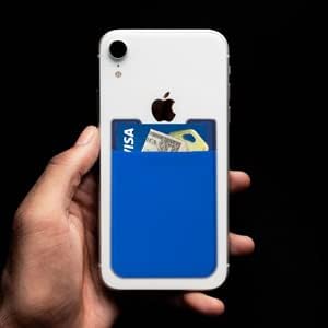 Еластичен Джоб за притежателя на телефонната карта, в чантата на велкро, Лигав калъф за кредитни карти, Съвместим с iPhone И Samsung Galaxy – Син