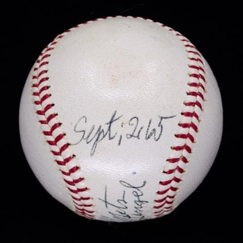 1965 Сингъл Кейси Стенгела с Автограф ONL Baseball йорк Янкис PSA LOA AH05406 - Бейзболни топки с автографи