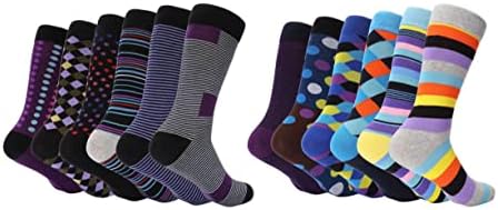 Мъжки Тържествено чорапи Marino - Ярки Страхотни Чорапи за мъже - Памучни Модни Чорапи-модел - 12 опаковки