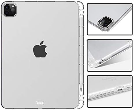 Arlgseln Прозрачен калъф за iPad Pro 12,9 2020 с държач за химикалки, Тънък и лек Прозрачен устойчив на удари калъф от TPU за iPad Pro 12,9 инча 4-то поколение A2229/A2069 / A2232 / A2233 2020