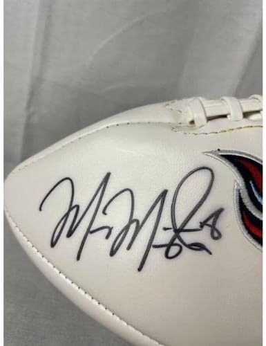 Маркус Мариота Подписа Автограф Бял панел Тенеси Тайтънс Football JSA - Футболни топки С Автографи