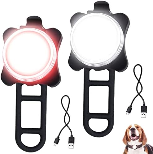 Нашийник за кучета с осветление за нощни разходки, Led Нашийник-Чар, нощна светлина за кучета, Защитен лампа за домашни любимци на открито, 4 режима на осветление, IPX4 водоустойчив, която се презарежда чрез USB (2