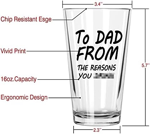 Дизайн на САМОЗАБРАВИЛИ се, Татко, От the Reasons You Drink Beer Glass, Забавен чува Бира Пинтовый чаша е 16 унции, Нов чува Бира, чаша вино, чаша Бира за по-добър баща На света, Подарък от баща ми за рождения Ден,