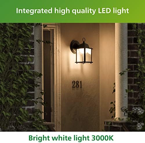 Уличен квадратен стенен лампа Philips LED, Ярко-бяло, 3000 К, Алуминий Здрав, Устойчив на атмосферни влияния, 2 комплекта, сертификат T20