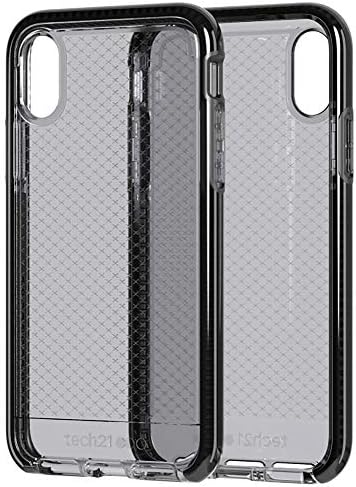 защитно Тънка делото с шарките на Evo в клетката tech21 за Apple iPhone Xs Max, Опушен-Черен