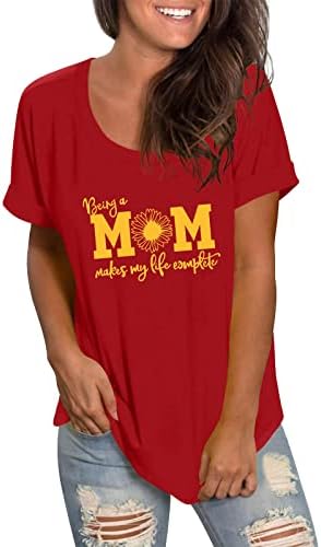 OVERMAL/ Дамски Тениски на Мама Life, Тениски С Графичен Дизайн, Забавни Тениски с Писмото Принтом, Ежедневна Блуза на Ден на Майката