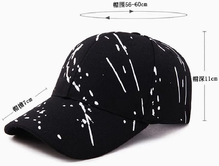 DHTDVD Мъжка бейзболна шапка с графити в стил хип-Хоп, Лятна Градинска Мъжка бейзболна шапка с регулируема козирка (Цвят: черен размер: 56-60)