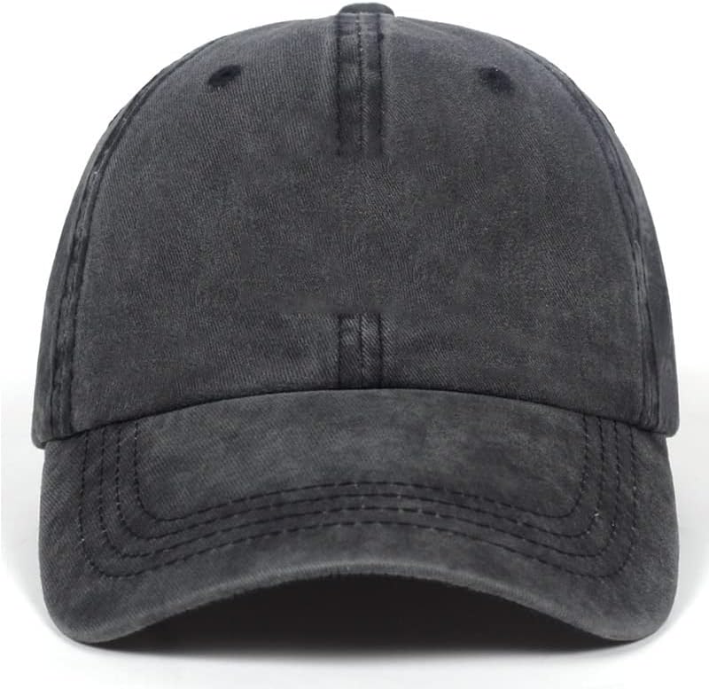DHTDVD бейзболна шапка в стил хип-Хоп, Шапки за татко, Памучни Миещи Регулируеми Шапки за голф, Дамски Мъжка шапка от слънцето (Цвят: сив, размер: 1)