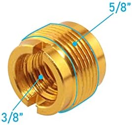 WHYHKJ 4шт Адаптер за микрофонной Алуминиев багажник 5/8 Штекерный до 3/8Гнездовой Винт Адаптер за Скоби за Микрофонной багажник Адаптер за Притежателя на Микрофонной багажник, Златни