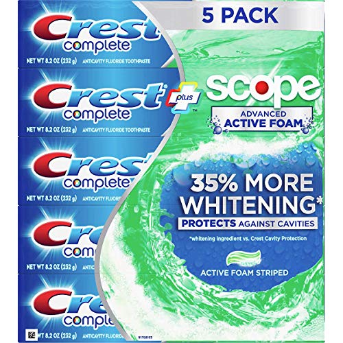 Паста за зъби Crest Complete Advanced Flavoridetoothpaste 5 Опаковки 8,2 Грама нето Тегло 41 унция