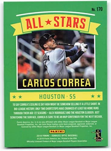 2018 Donruss Optic 170 Бейзболна картичка Карлос Кореа Астроса All Star