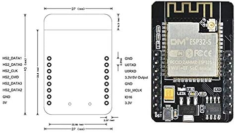 Aideepen 2 ЕЛЕМЕНТА ESP32 DC 5V Двуядрен WL с Модула TF карта Камери OV2640 + 2 БР, Модул на камерата