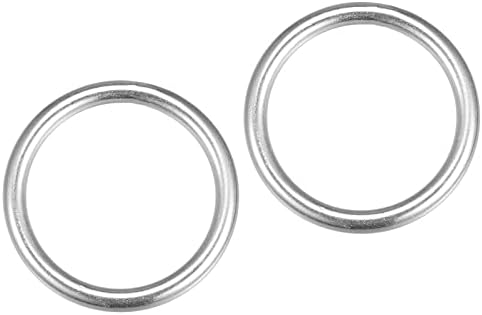 Уплътнителни пръстени от неръждаема стомана METALLIXITY 316 (45x6 мм) 2 елемента, Сварное Кръгъл Пръстен - за Въжета, Висящи предмети