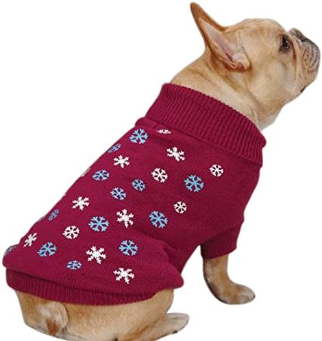 Пуловер акрил Вълнение Куче от колекция East Side, X-Малък, Тъмен-Червено