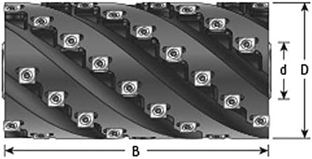 Спирала Режещата глава за Фуганок дограма, Строгальных машини, Формовъчна машина - Режещата глава Shaper – Диаметър 100 мм (4 ), Брой серии ножове - 6 (158)