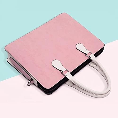 SHZBCDN Чанта от изкуствена кожа, Дамски портфейл, Кожена дамска чанта-Месинджър за лаптоп, дамски Бизнес чанта за документи за през рамо (Цвят: розов, размер: 15,6 инча)