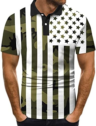 Мъжки Ризи на 4 юли, Забавни Патриотични Мъжки Ризи с къси ръкави, Бързосъхнеща Потертая Риза за Голф с дизайн на Американското
