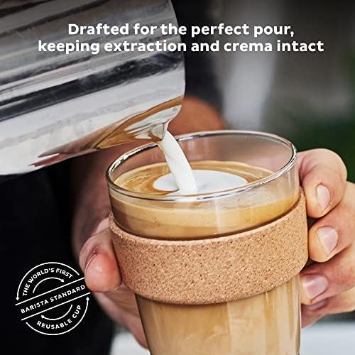 Множество Кафеена Чаша от Закалено Стъкло KeepCup | Пътна Чаша с Непроливающейся Капак, Корк Лента за Варене, Лека, Не съдържа BPA | Голяма | 16 унции | Daybreak