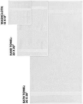Комплект Плюшени Кърпи / хавлии BIOWEAVES от Органичен памук 700 ГОРИВО, 6 Предмети, Сертифицирани DESI, 2 Хавлиени Кърпи за баня, 2 Кърпи за ръце и 2 Гъба - Бял