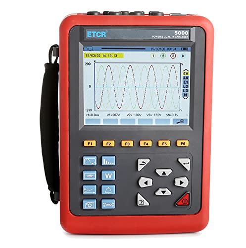 Анализатор, качество на електрическата енергия RaeSung ETCR5000 3-Фазно Многофункционален Монитор качество на електрическата енергия с 4шт Сензор за затягане на ток ETCR008B в диапазона от 10 ma до 10,0 А