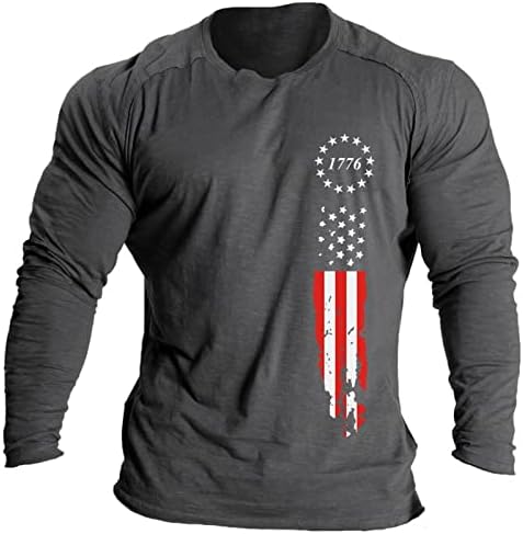Нови мъжки Ризи с дълги ръкави Пролетта и Лятото тема на Деня на независимостта на САЩ Облекло с принтом Къс Ръкав