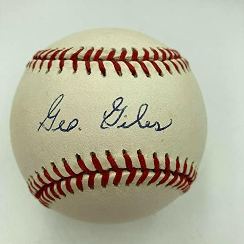 Джордж Джайлс е Подписал Официалната Легенда Негритянской лига на Мейджър лийг Бейзбол JSA - Бейзболни Топки С Автографи