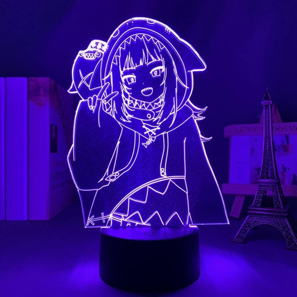 RYUSA Genshin Impact Diona 3D Илюзия Led лека нощ, 16 Цвята Настолна Лампа за Украса на Дома За Рожден Ден, коледа, Коледни Празници Подаръци за Децата-Фенове на Аниме