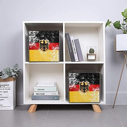 Ретро Германия Герб, Флаг Сгъваеми Кутии За Съхранение на Кубчета Органайзер с Двойни Дръжки Тъканни Кутии За Съхранение Поставяне Кубични Кутии 11 Инча