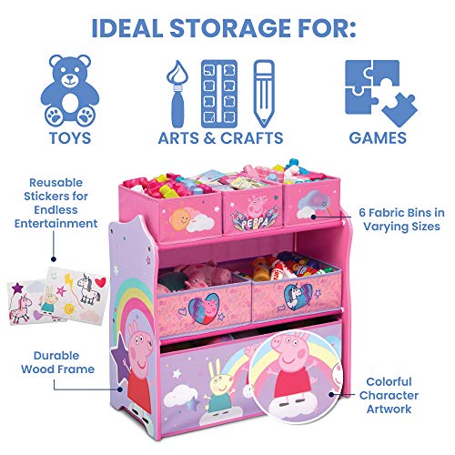Delta Children Свинче Пеппа 6 Дизайн на Кутията и Органайзер за съхранение на играчки