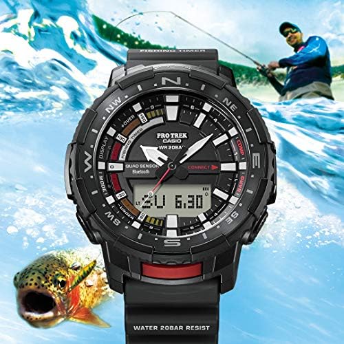 Мъжки спортен часовник Casio Pro Trek с връзка Bluetooth® Angler Line с Каишка от смола