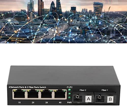 Комутатор Naroote Ethernet 10 100 1000 Mbps RX1550nm 6-портов Офис оптичен медиаконвертер (штепсельная щепсел САЩ)