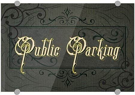 CGSignLab | Акрил знак на премиум-клас Обществен паркинг в викторианска рамка | 18 x12