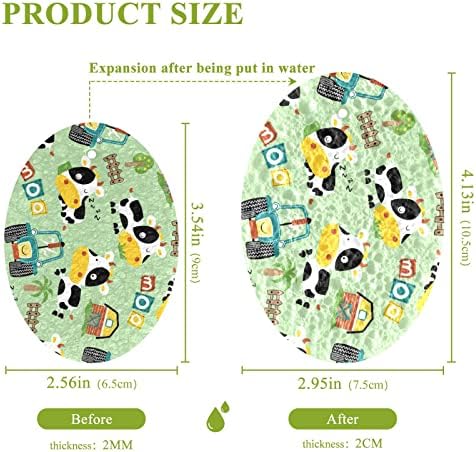 Coikll Забавно Крава в Двора на Фермата Кухненски Гъби За Миене Без Мирис, Не Царапающаяся Гъба за миене на съдове в Банята - 3 бр.