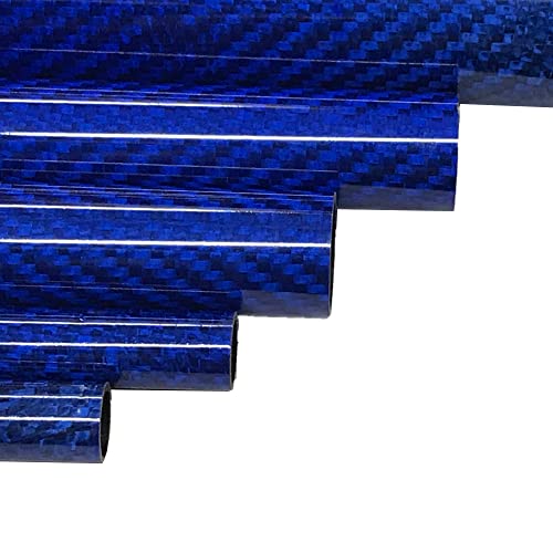 KARBXON - Тръби от въглеродни влакна - Син - 14 mm X 12 mm X 1000 мм - Кухи пръти, изработени от въглеродни влакна - Гланц на тръби от въглеродни влакна - Тръби от чист карбон - Лесен high-performance прът от въглеродни