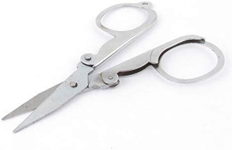 Нови Lon0167 за занаяти на открито, преносими, надеждна, ефективна, Сгъваеми ножици за рязане на хартия, сребрист на цвят, с 5 инчов (id: 3fa 8f b6 7e0)