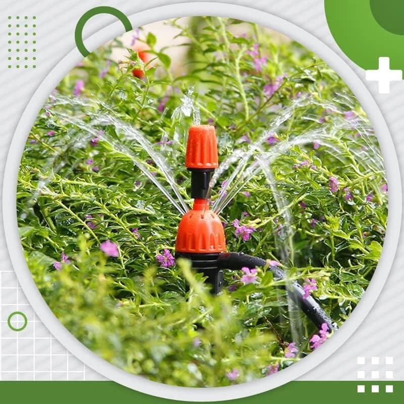LIRUXUN Система за автоматично напояване с охлаждане мъгла, комплект за капково напояване с микрораспылением, система за поливане на градината, Комплект фарове за мъгла, дюзи (Цвят: D, размер: 10 м)