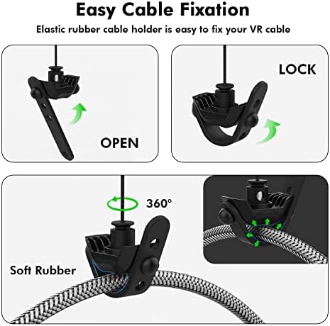 AMVR за кабел Meta Quest 2 Линк 20 фута и управление на кабели виртуална реалност 3 комплекта за Meta Quest 2/1 и PC VR, високоскоростен пренос на данни с PC, USB 3.0 кабел Type C, кабел за зареждане на кабел за слушалки