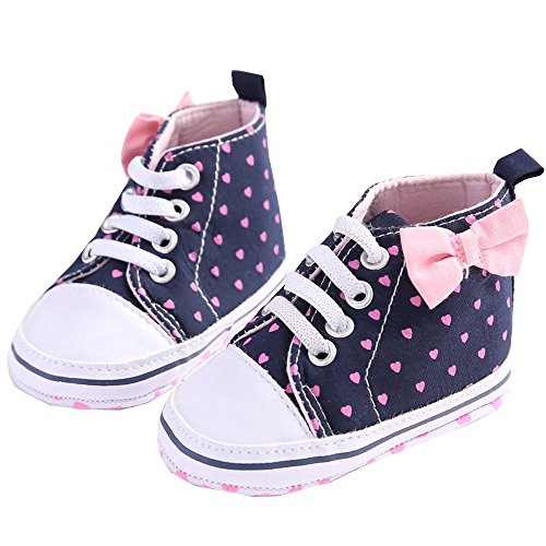 WAYLONGPLUS/ Детска Парусиновая обувки подметка с противоскользящим покритие, обувки за бебешко креватче, Маратонки с принтом любов (Розов размер 1)