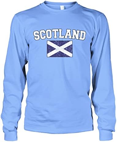 Мъжки t-shirt Cybertela с Бледи Потертым шотландски флага и дълъг ръкав