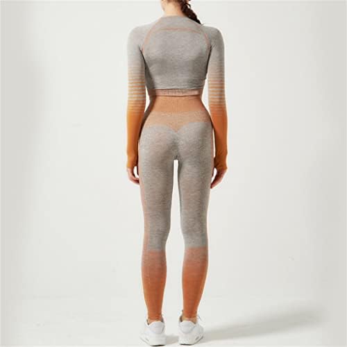 CZDYUF Женски Комплект дрехи за фитнес и Йога, Быстросохнущий спортен костюм за бягане, с наклон от две части, Голям Размер (Цвят: D, размер: Large)