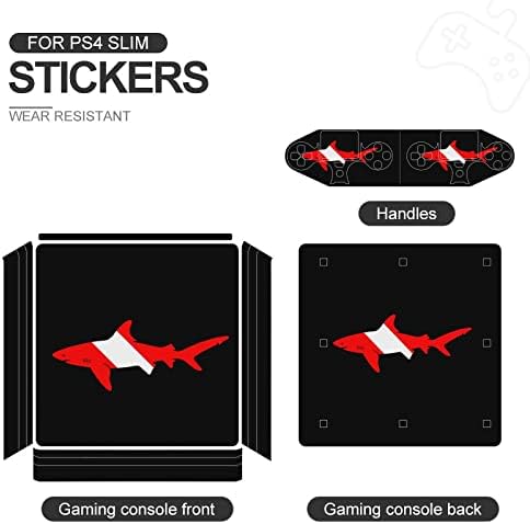 Shark Scuba Diver PVC залепваща стикер за защита на кожата за PS4 Pro/PS4 Slim Controller
