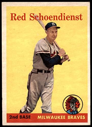 1958 Topps 190 Red Schoendienst Милуоки Брейвз (Бейзболна картичка) EX Брейвз